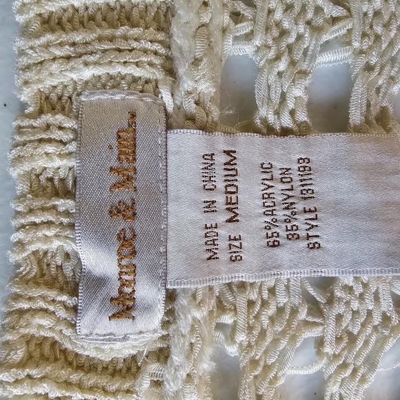 Monroe & Main Cream Cardigan Sweater Open-Knit Design - Picture 2 of 8